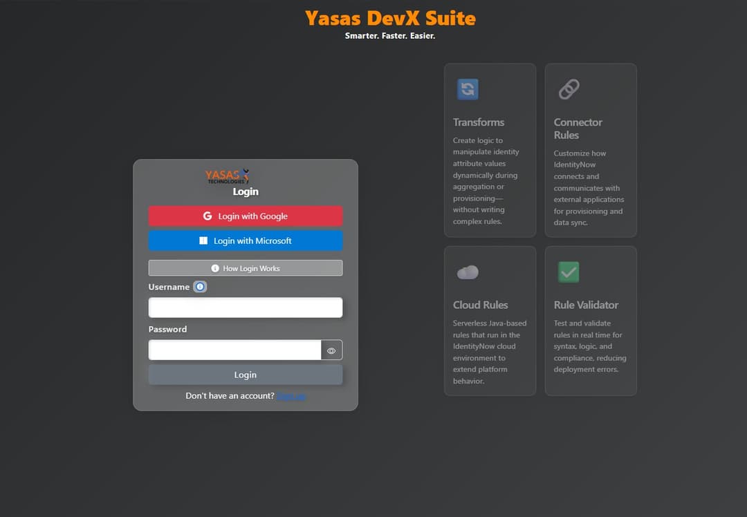 Yasas DevX Login