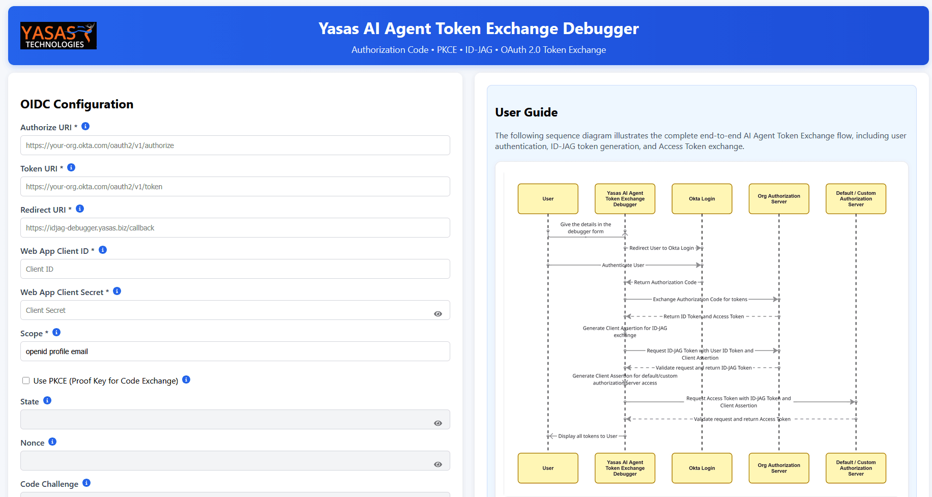 AI Agent Token Exchange Debugger